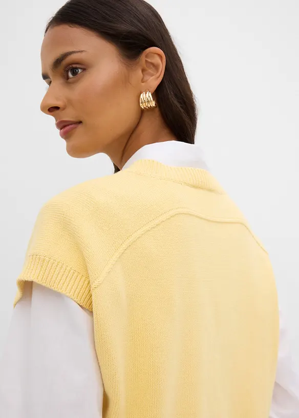 Gilet in maglia di puro cotone, bonprix