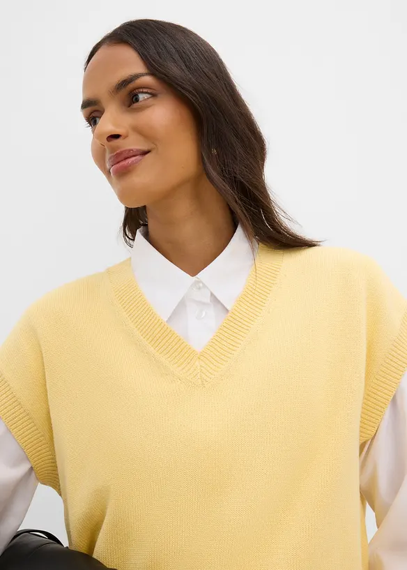 Gilet in maglia di puro cotone, bonprix