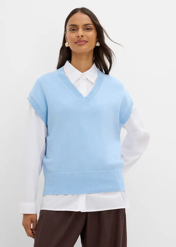 Gilet in maglia di puro cotone, bonprix