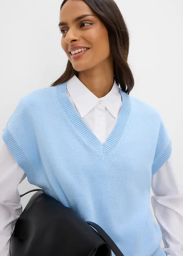 Gilet in maglia di puro cotone, bonprix