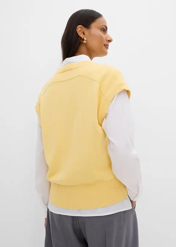 Gilet in maglia di puro cotone, bonprix