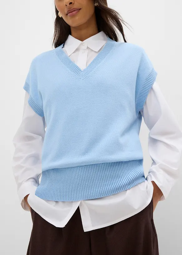 Gilet in maglia di puro cotone, bonprix