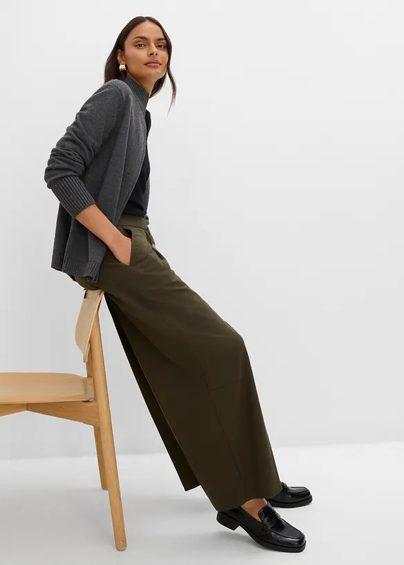 Pantaloni barrel in misto viscosa, bonprix