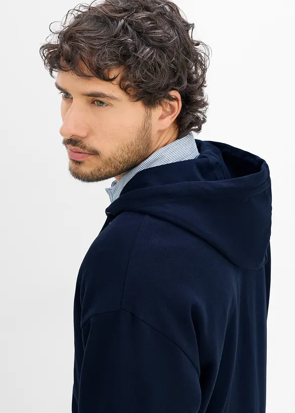 Felpa con zip e cappuccio, loose fit, bonprix
