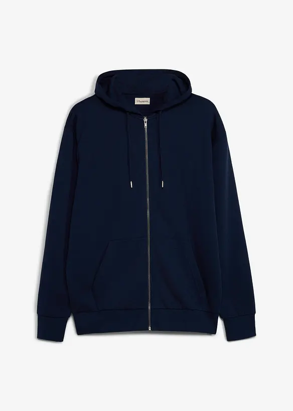 Felpa con zip e cappuccio, loose fit, bonprix