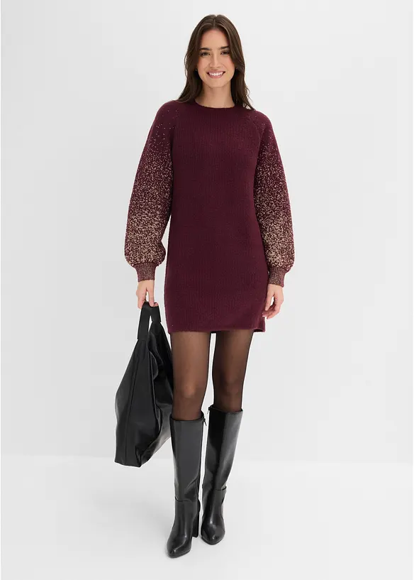 Abito in maglia con effetto glitterato, bonprix
