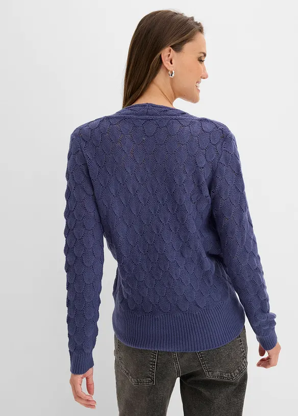 Maglione traforato con effetto a portafoglio, bonprix