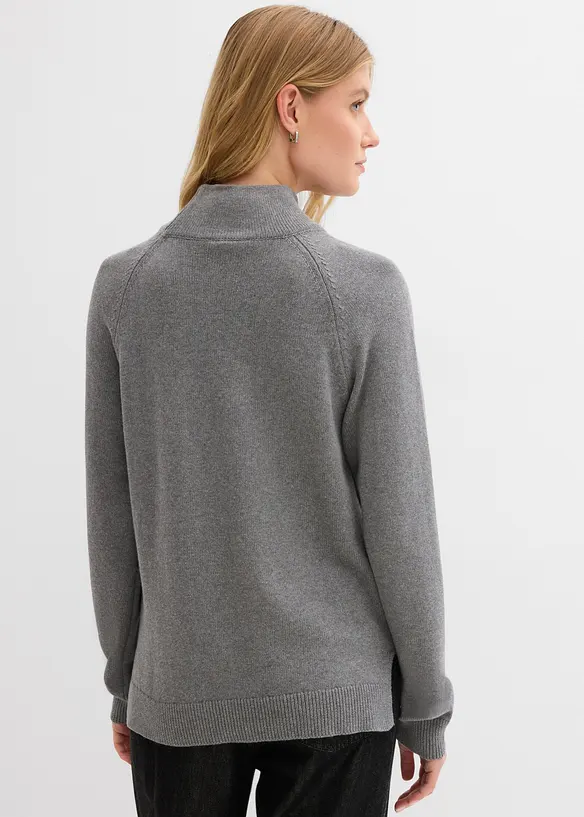 Maglione a collo alto in puro cotone, bonprix