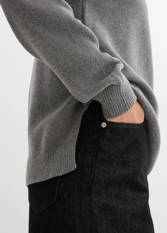 Maglione a collo alto in puro cotone, bonprix