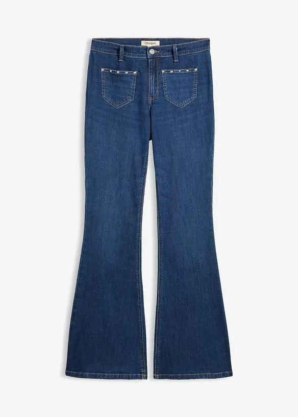 Jeans bootcut, vita media, bonprix