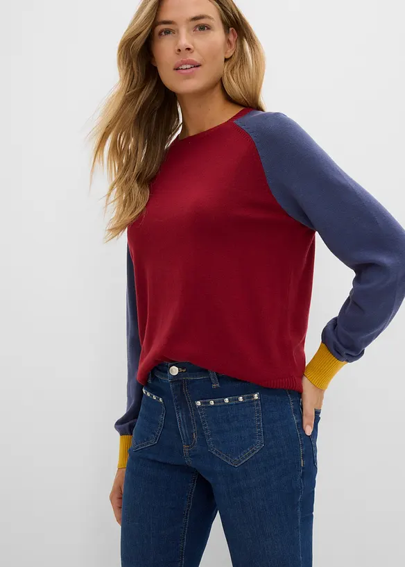Jeans bootcut, vita media, bonprix