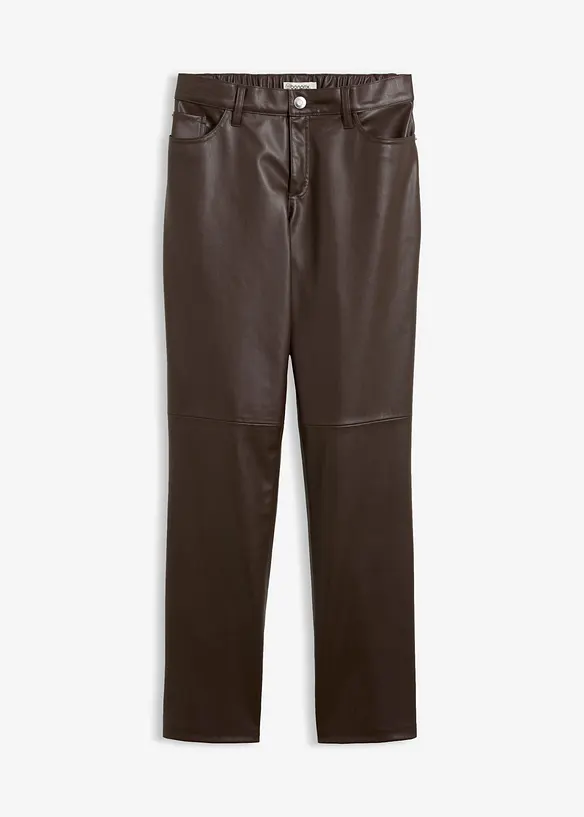 Pantaloni in similpelle con vita comoda, bonprix