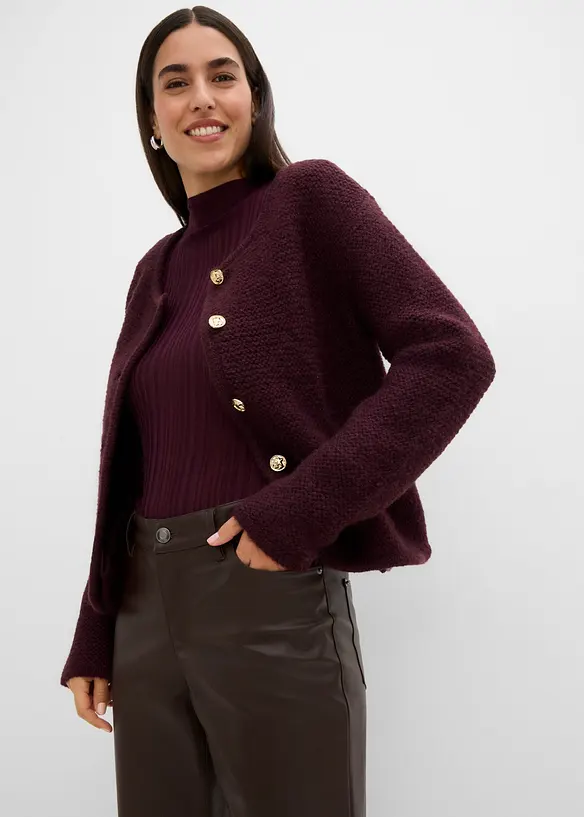 Pantaloni in similpelle con vita comoda, bonprix