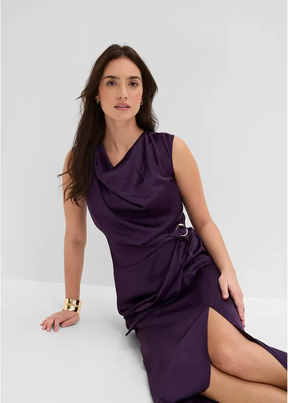 Abito midi in satin fluido, bonprix