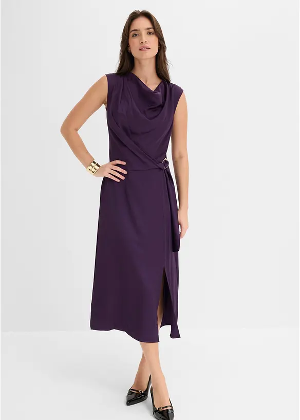 Abito midi in satin fluido, bonprix