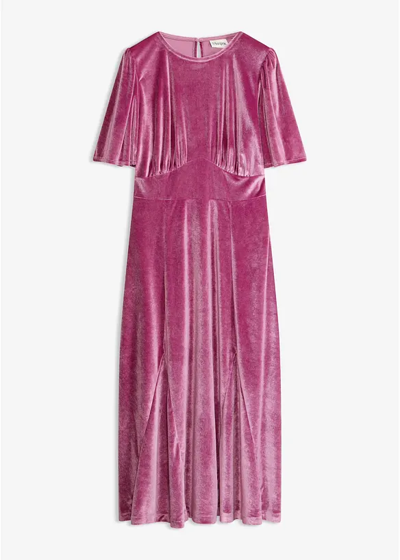 Abito midi in velluto morbido, bonprix