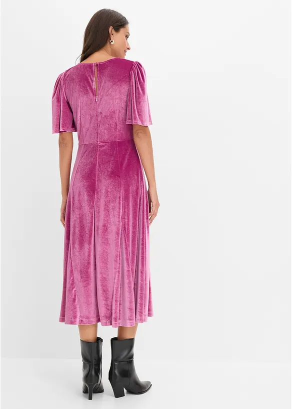 Abito midi in velluto morbido, bonprix