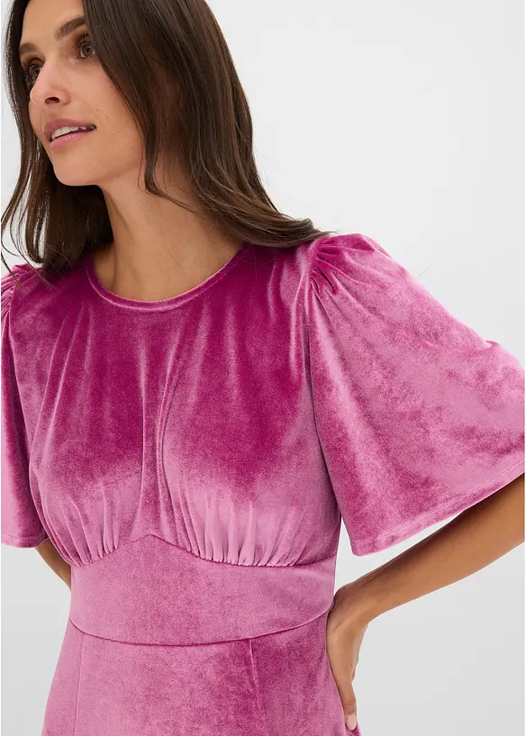 Abito midi in velluto morbido, bonprix