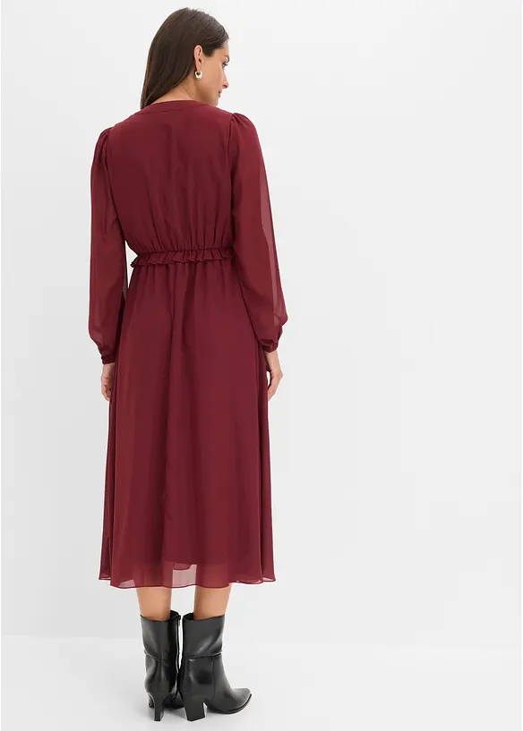 Abito in chiffon con gonna svasata, bonprix
