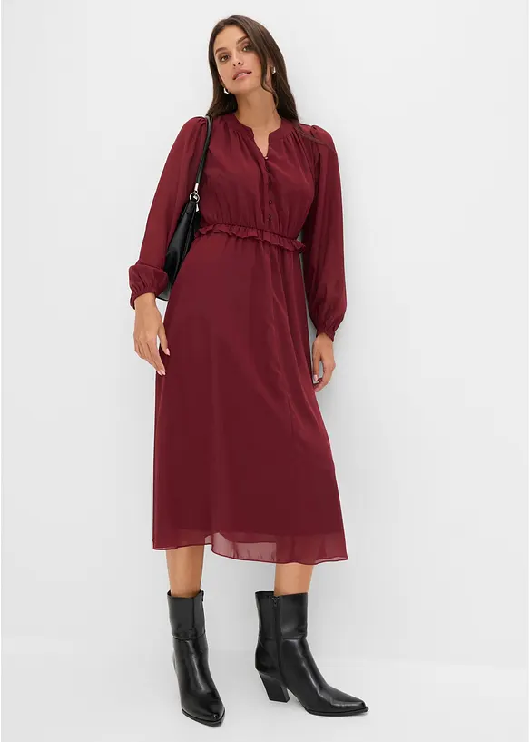 Abito in chiffon con gonna svasata, bonprix