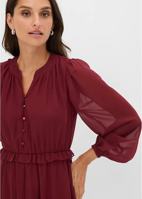Abito in chiffon con gonna svasata, bonprix