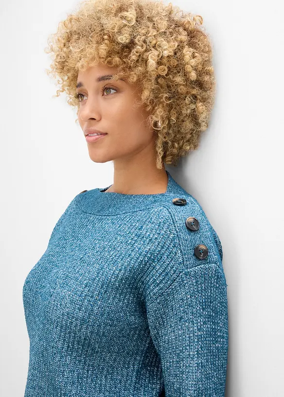Maglione oversize con bottoni, bonprix