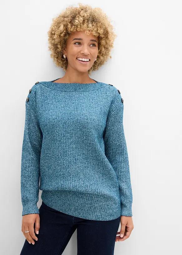 Maglione oversize con bottoni, bonprix