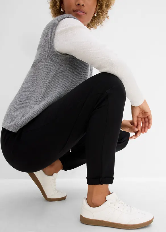 Pantaloni in jersey di misto cotone elasticizzato, bonprix