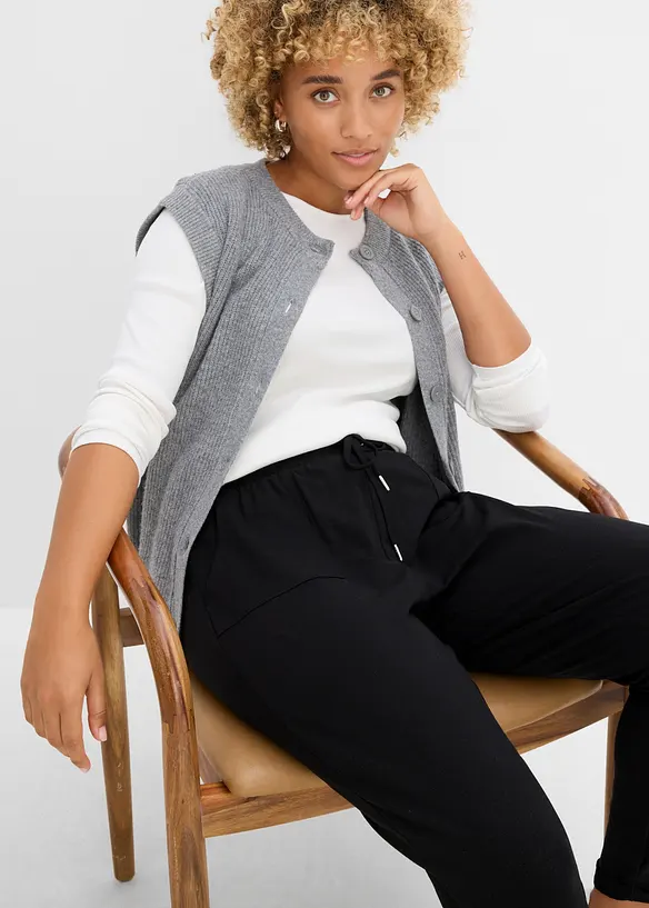 Pantaloni in jersey di misto cotone elasticizzato, bonprix