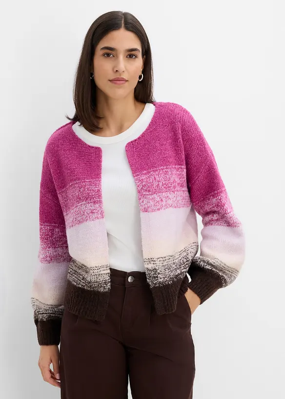 Cardigan in morbido filato grosso misto lana, bonprix