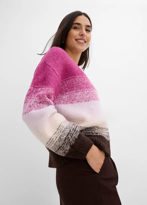 Cardigan in morbido filato grosso misto lana, bonprix