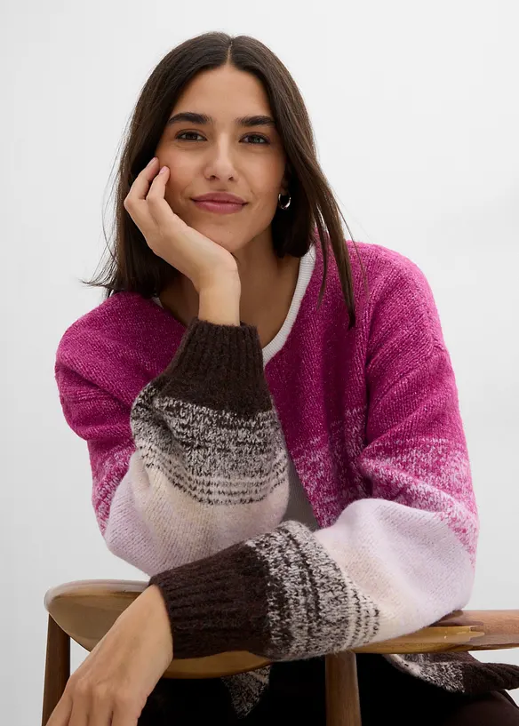 Cardigan in morbido filato grosso misto lana, bonprix