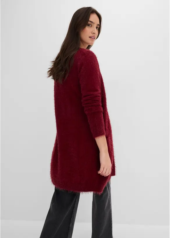 Cardigan lungo in filato peloso, bonprix
