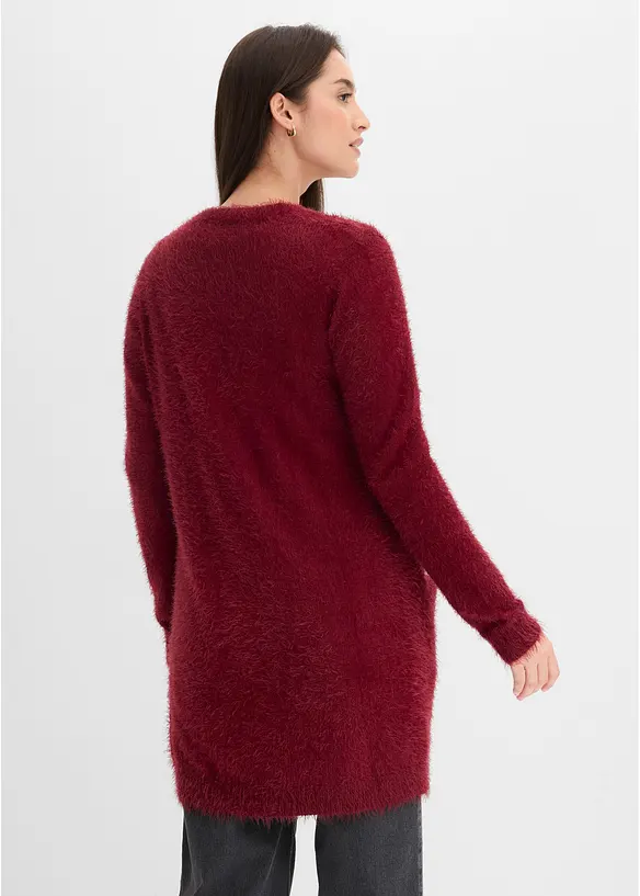 Cardigan lungo in filato peloso, bonprix