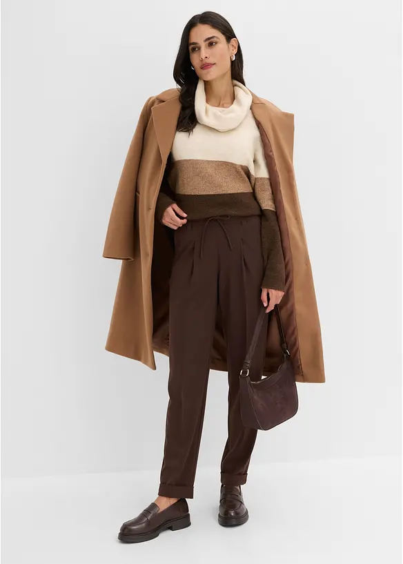 Pantaloni con pinces ed elastico in vita, bonprix