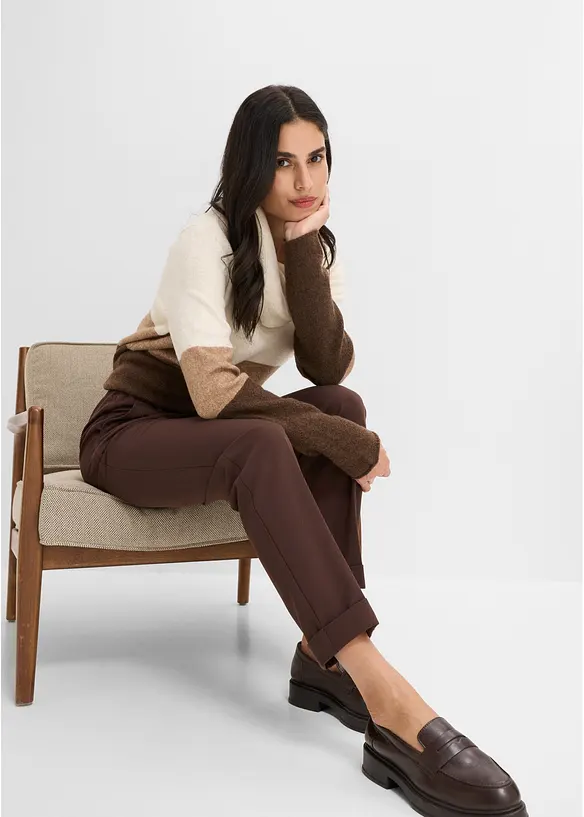 Pantaloni con pinces ed elastico in vita, bonprix