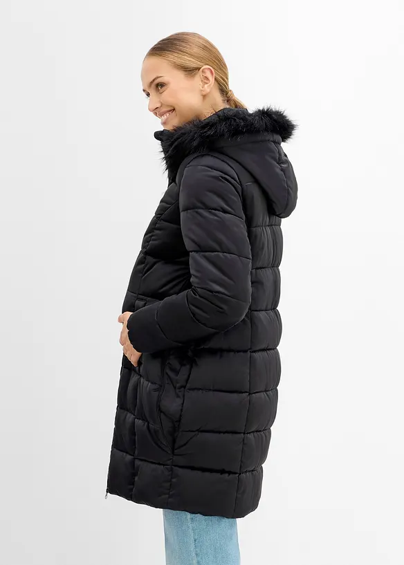 Giubbotto pr&eacute;maman 3 in 1 con inserto babywearing e guarnizione in ecopelliccia rimovibile, bonprix