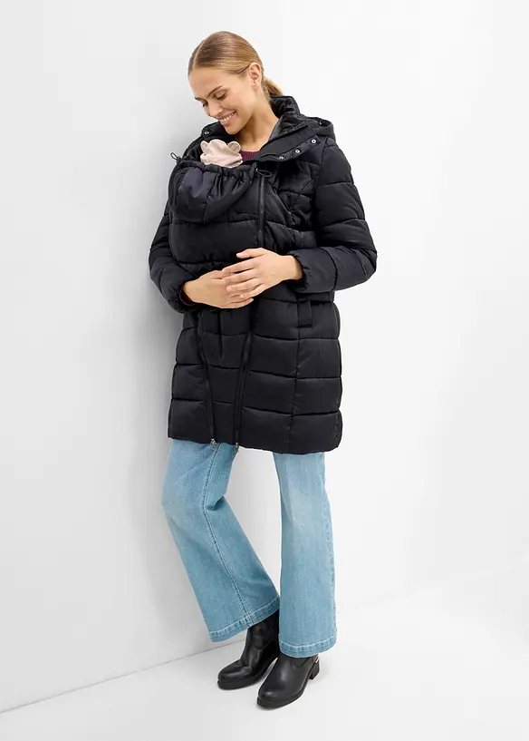 Giubbotto pr&eacute;maman 3 in 1 con inserto babywearing e guarnizione in ecopelliccia rimovibile, bonprix