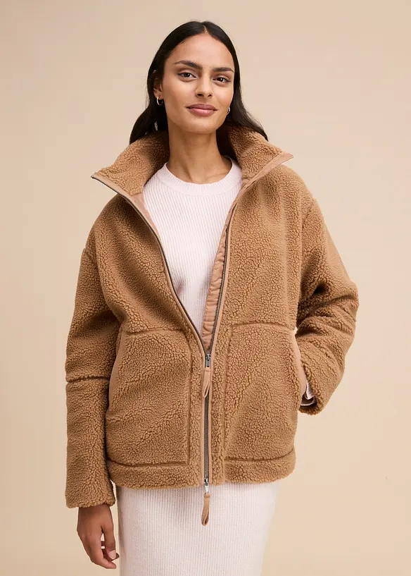 Giacca in pile teddy foderata, bonprix