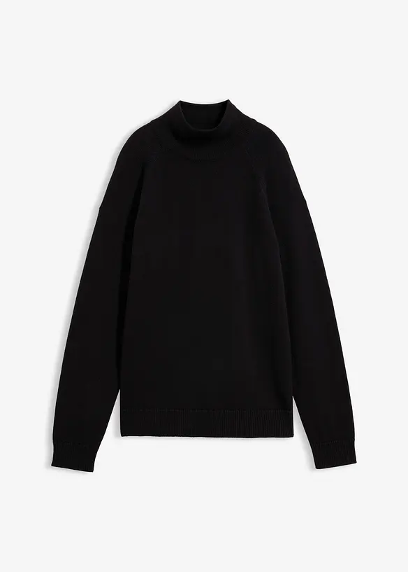 Maglione a collo alto in puro cotone, bonprix