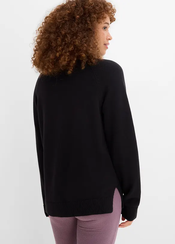 Maglione a collo alto in puro cotone, bonprix