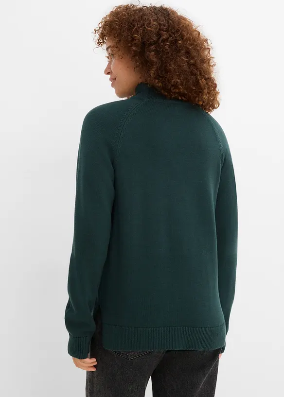Maglione a collo alto in puro cotone, bonprix