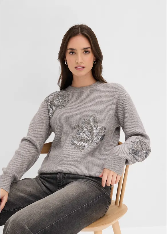 Maglione con applicazioni, bonprix