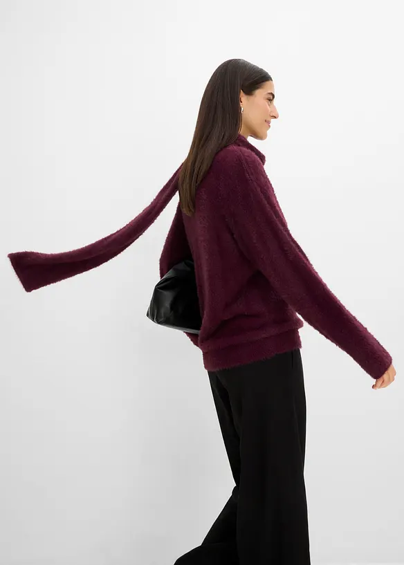Maglione oversize con sciarpa, bonprix