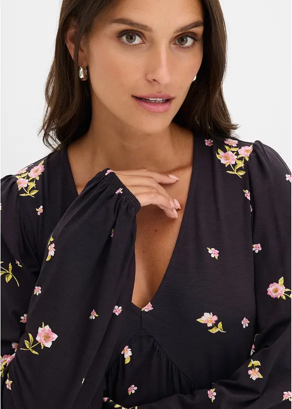 Abito in jersey con maniche a palloncino, bonprix