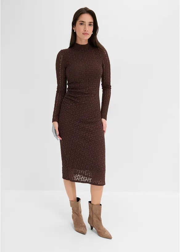 Abito di jersey con collo dritto, bonprix