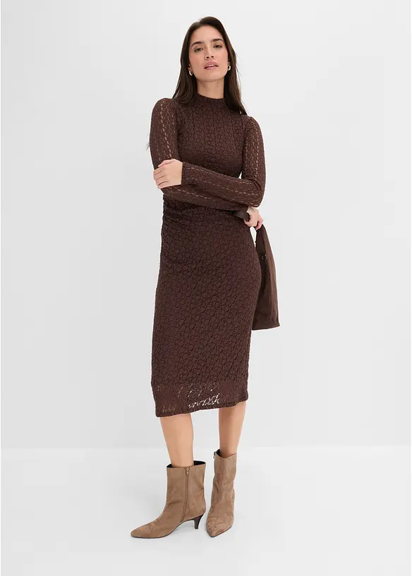 Abito di jersey con collo dritto, bonprix