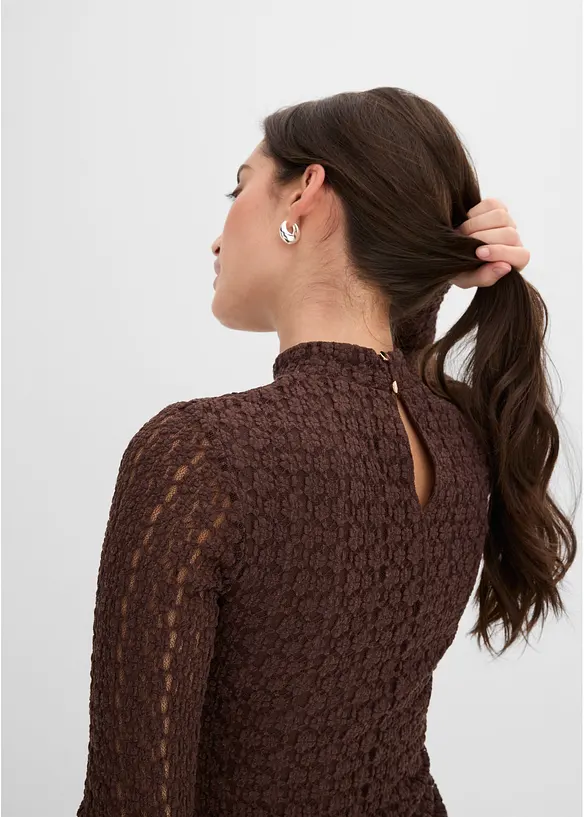Abito di jersey con collo dritto, bonprix