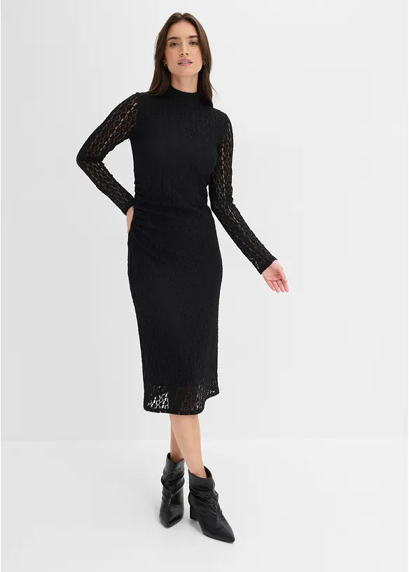 Abito di jersey con collo dritto, bonprix