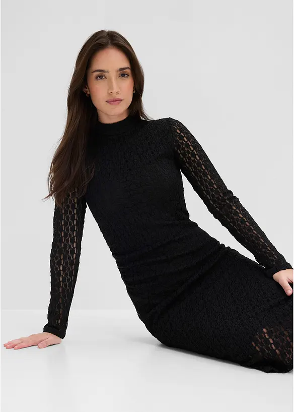 Abito di jersey con collo dritto, bonprix